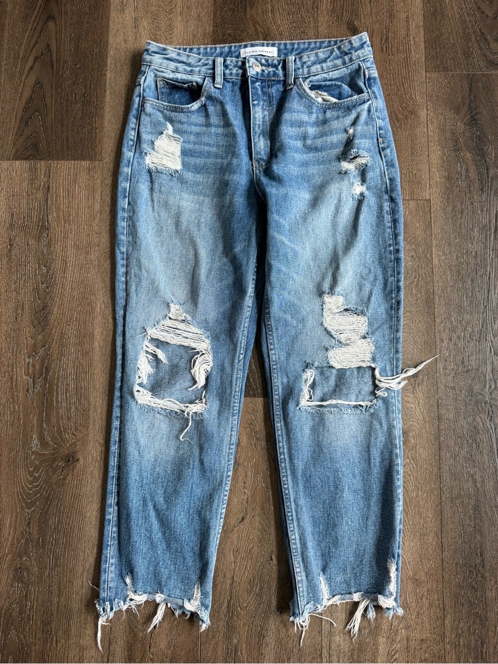 Flying Monkey Distressed Light Blue Women’s Jeans Size 27